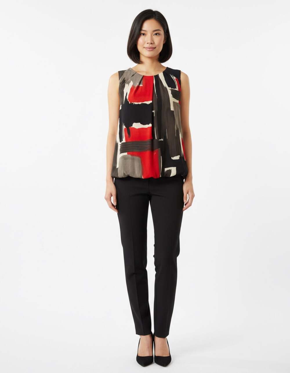 Color Block Sleeveless Knit Top